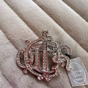 Dior Silver Vintage Crystal Brooch